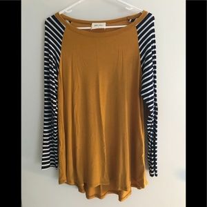 Mustard navy blue tunic